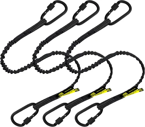 Cordón para herramientas de mosquetón doble de alta calidad, protección contra caídas de seguridad, bloqueo de tornillo de aluminio, accesorios de