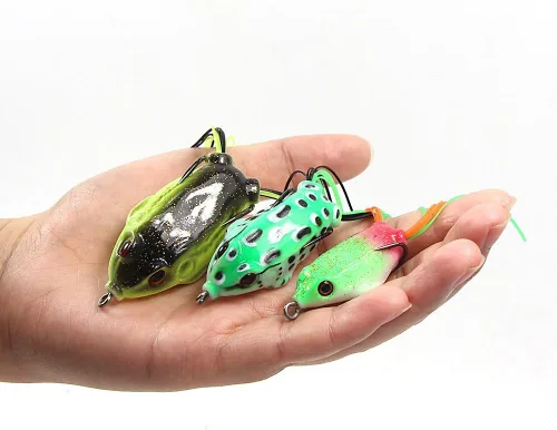 Miniatura 4 de Croch, kit de señuelos de rana de cuerpo hueco para superficie, no se atascan en los yuyos (18 unidades)
