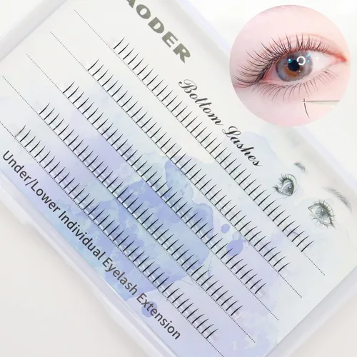 Miniatura 9 de DAODER - Kit de extensión de pestañas inferiores, 200 unidades, pestañas individuales inferiores con herramienta aplicadora y herramienta aplicadora