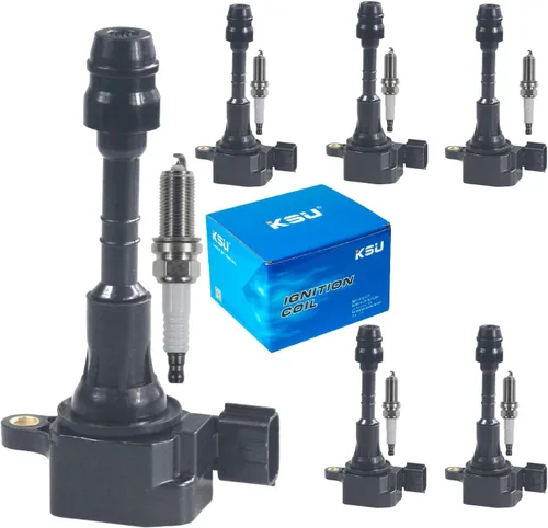 KSU Paquete de bobinas con bujía de iridio para Nissan Altima 02-06 Maxima 01-08 Murano 03-07 Pathfinder 01-12 Quest 05-15 3.5L 4.0L V6 224488J115