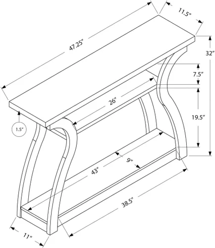 Miniatura 2 de Monarch Specialties MESA CONSOLA I, NEGRO