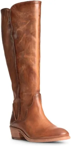 Frye Carson - Botas altas para mujer hechas de cuero anticuado con ribetes de estilo occidental, cierre de cremallera interior y tacón bajo, altura