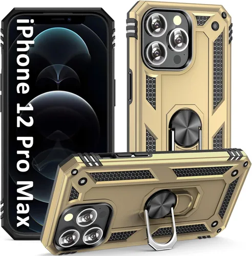 Miniatura 16 de ADDIT i Phone 12 Pro Max - Funda para iPhone 12 Pro Max, con anillo de soporte, soporte ajustable, grado militar, protección resistente, a prueba