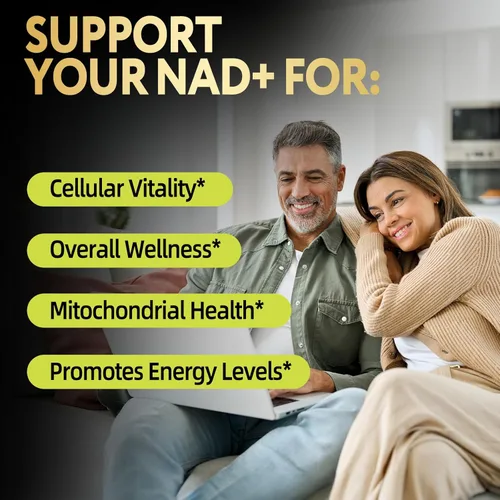 Miniatura 2 de Suplemento NAD de 1800 mg - NAD+ licotinamida ribósido NR con resveratrol para mujeres y hombres - Aumenta los niveles de NAD Plus, avanzado, salud