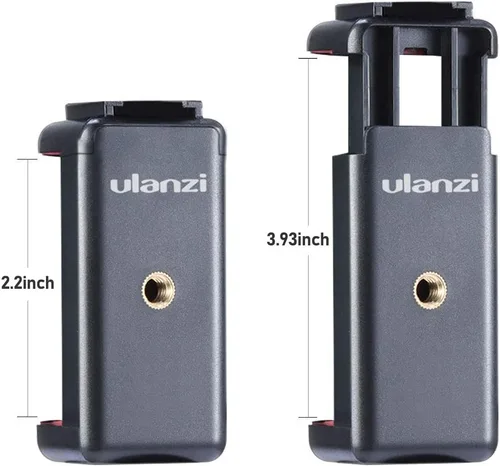 Miniatura 2 de ULANZI ST-07 Soporte de trípode para teléfono con soporte de zapata fría para micrófono, luz de video LED, tornillo de trípode de 1/4 pulgadas