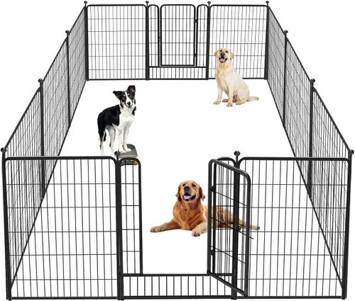 Miniatura 11 de Corralito para perros para interiores, valla portátil para perros de 32 pulgadas de altura, 10 paneles para mascotas, corral exterior para patio