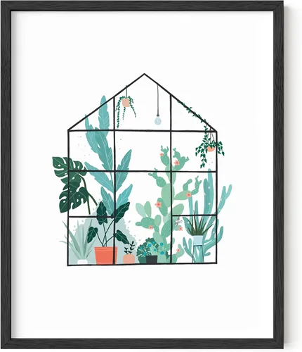 HAUS AND HUES Arte botánico para pared, impresiones suculentas, póster moderno de plantas con diseño de invernadero para decoración del hogar (sin