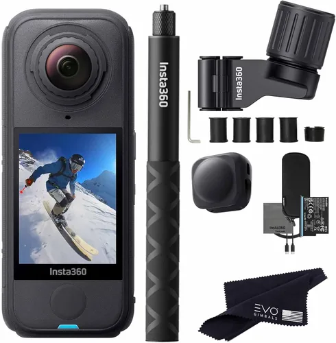 Insta360 Paquete de esquí aéreo X4 | Cámara de acción 8K 360 más ligera para aventuras épicas, lentes reemplazables, para acción, viajes, vlogging.
