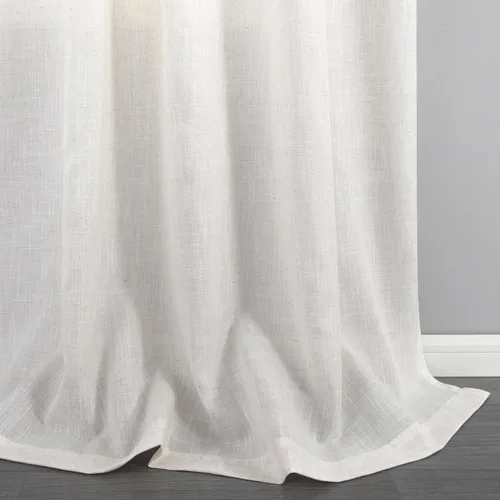 Miniatura 39 de KOUFALL Juego de 2 cortinas de puerta francesa, cortinas de lino para puerta/ventana, cortina transparente boho para cristal lateral delantero