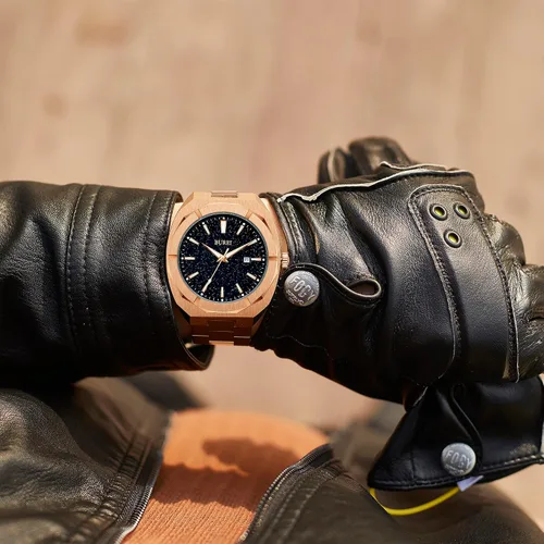 Miniatura 4 de BUREI Relojes de pulsera para hombre, relojes analógicos de cuarzo de acero inoxidable para hombre