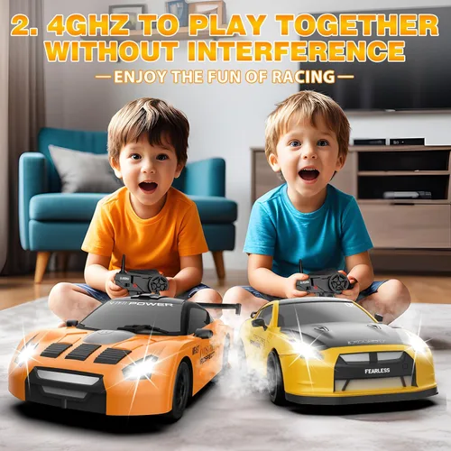 Miniatura 6 de Coche RC de Derrape 1/24 2.4GHz Coche de Control Remoto 4WD de Alta Velocidad con Luz LED y Neumáticos de Derrape Juguetes de Carreras para Niños
