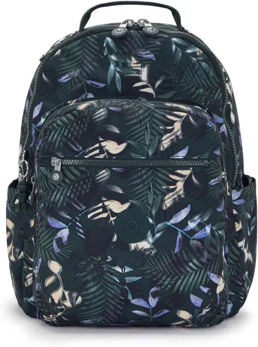 Miniatura 21 de Kipling Seoul - Mochila grande metálica para portátil de 15 pulgadas, Agua (Aqua Flowers)