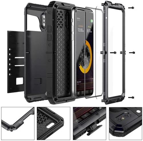 Miniatura 5 de Beasyjoy Funda de metal para iPhone Xs iPhone X/10, resistente al agua, resistente, protección de cuerpo completo, a prueba de golpes, resistente