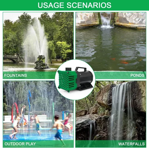 Miniatura 2 de BARST Bomba de agua sumergible de 2650 GPH con cable de alimentación de 25 pies y bolsa de barrera para fuente de estanque de jardín, cascada