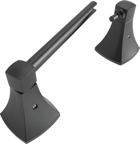 Soporte de Papel Higiénico Negro Mate para Baño Soporte de Rollo de Tejido Pivotante de Doble Poste Montaje en Pared de Acero Inoxidable y Aleación