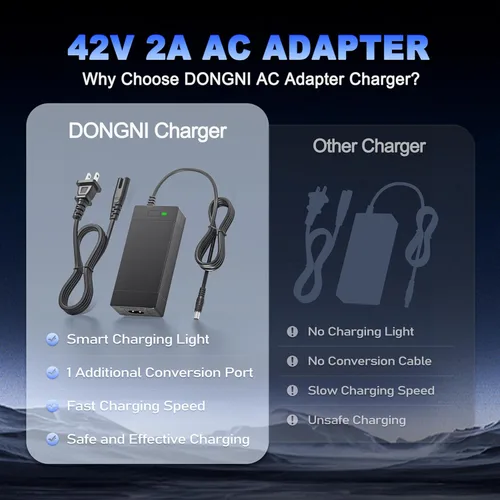 Miniatura 7 de Cargador de scooter de 42V 2A compatible con Gotrax GXL V2, G2, G3, G4, Apex, Eclipse, Rival, XR Elite, Tour XP, fuente de alimentación eléctrica