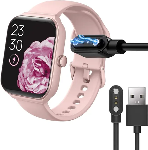 Miniatura 2 de Lamshaw Compatible con TOOBUR IDW16 - Cargador de reloj inteligente, cable USB magnético, 1 unidad, rosa, macho a hembra, redondo, 5 pines, 5