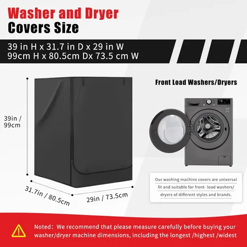 Miniatura 7 de Funda para Lavadora de Carga Frontal, Oxford 420D Resistente, Impermeable, Ajuste Universal