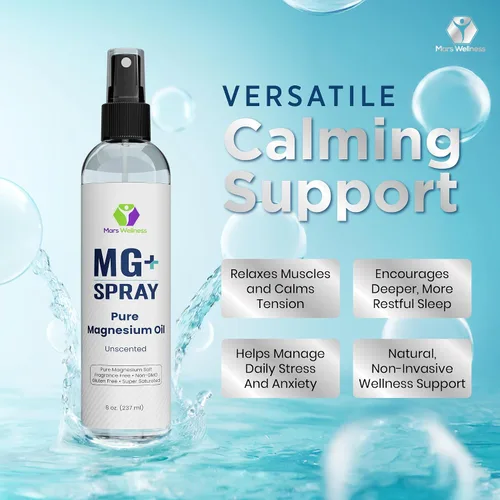 Miniatura 4 de Spray tópico de magnesio para dormir y calambres en las piernas, fabricado en Estados Unidos por Mars Wellness, 8 onzas, aceite de magnesio puro