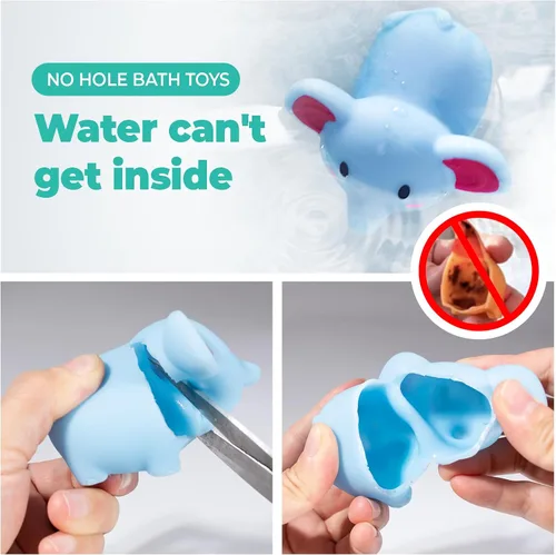 Miniatura 2 de Hely Cancy Juguetes de baño para bebés de 18 meses, juguetes de bañera de animales sin agujeros, juguetes de bañera para bebés