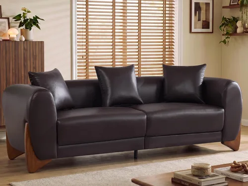 Miniatura 16 de Sofá Sherpa Boucle Moderno Tipo Nube de 3 Plazas de 87", Sofá con Patas de Madera Maciza, Asiento Extra Profundo de 25", Cómodo Sofá Tapizado