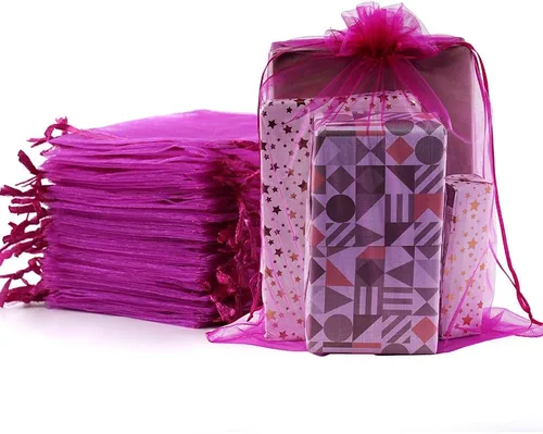 Miniatura 14 de Meowoo 12 bolsas grandes de organza, bolsas de malla grandes de 12 x 16 pulgadas con cordón, bolsas de regalo de malla con cordón para zapatos