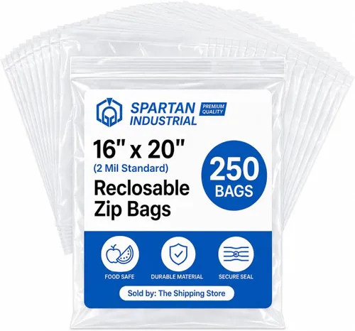 Miniatura 12 de Spartan Industrial - Bolsas de polietileno de plástico transparente con cierre de cremallera de 13 x 18 pulgadas (500 unidades) de 2 mil con cierre