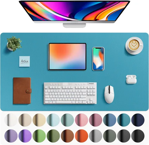 Miniatura 50 de Aothia - Protector de escritorio de cuero sintético, base para mouse, superficie antideslizante e impermeable para escribir y para laptop