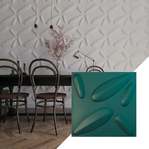 Miniatura 24 de Ekena Millwork 19 5/8 pulgadas de ancho x 19 5/8 pulgadas de alto, pétalo EnduraWall decorativo 3D, cobre envejecido (cubre 2.67 pies cuadrados).