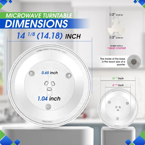 Miniatura 3 de Plato de Repuesto para Microondas de 14 1/8 pulgadas Compatible con Plato Giratorio de Microondas Samsung DE74-20002B - Plato de Vidrio de Repuesto