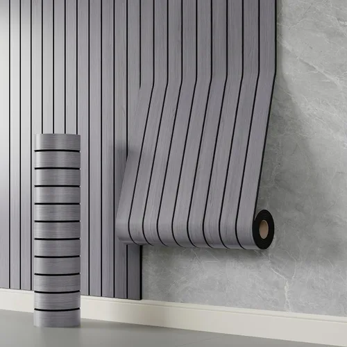 Miniatura 8 de YLL YLL Panel de pared de láminas de PVC para despegar y pegar de 118 x 15.7 pulgadas, panel de listones de madera de grano de roble sintético