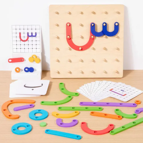 Miniatura 3 de Juguete educativo de madera con letras árabes Ayuda a los niños a cultivar alfabetización de letras árabes, habilidades motoras finas