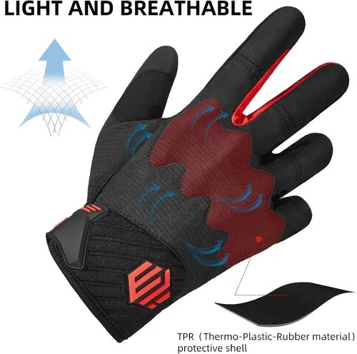 Miniatura 2 de ILM Guantes de motocicleta para adultos, motocross, ATV MTB, guantes de bicicleta de montaña, guantes de pantalla táctil de dedo completo
