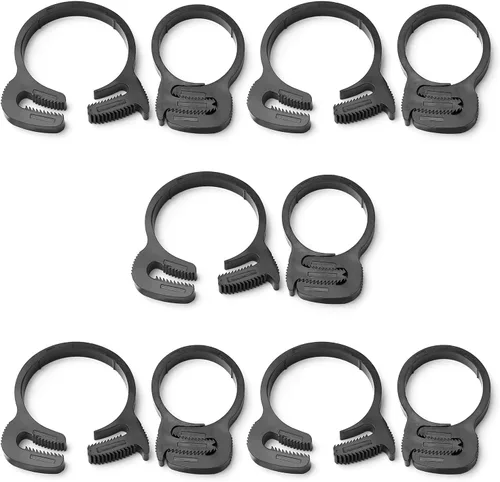 Miniatura 22 de Abrazaderas de manguera de agarre de 0.484-0.559 in de nailon ajustable de plástico resistente rápido doble agarre para fontanería, aplicaciones