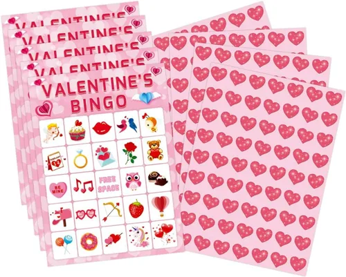 Miniatura 7 de Fancy Land Juego de bingo del día de San Valentín para niños 24 jugadores Juego de fiesta de San Valentín