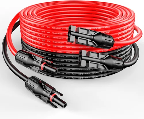 Miniatura 10 de RICH SOLAR Cable de extensión de panel solar negro de calibre 10, 10 AWG, 100 pies, color rojo + 100 pies, cable de extensión de panel solar