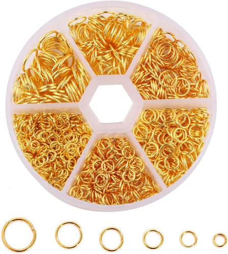 Miniatura 3 de Anillos de salto de oro de 0.157 in, 0.197 in, 0.236 in, 0.276 in, 0.315 in, 0.394 in, anillos de salto abiertos para joyería suministros