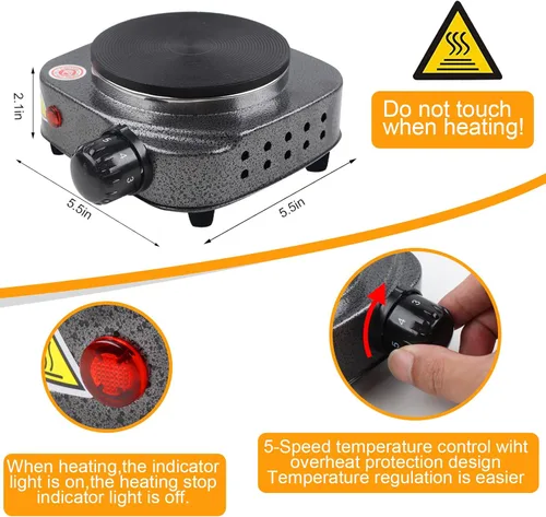 Miniatura 4 de BBAXI Kit de fabricación de velas con placa caliente electrónica, derretidor de cera de vela para derretir, incluye olla de fusión, placa caliente