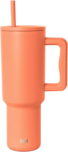Miniatura 92 de Simple Modern - Vaso Trek de 30 onzas con asa y tapa con sorbete, taza de viaje de acero inoxidable con aislamiento, apta para portavasos Sea