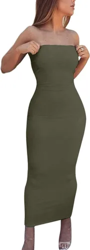 Miniatura 2 de BORIFLORS - Vestido de tubo Bodycon sin mangas para mujer, largo midi