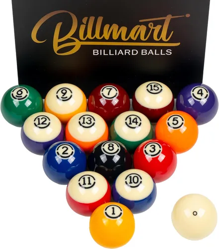 Miniatura 10 de Billmart - Accesorios de Mesa de Billar de Bolas de Pool Premium, 2-1/4" Tamaño Regulación, Juego de 16 Bolas de Billar Premium Negro mármol
