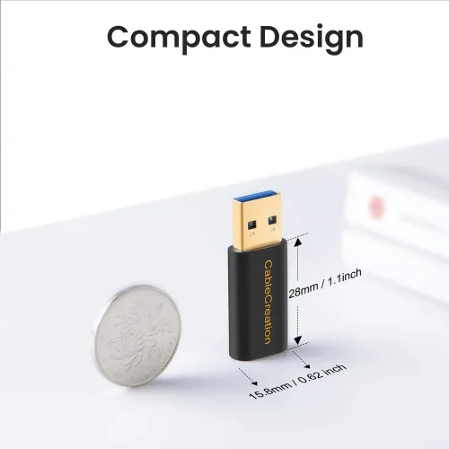 Miniatura 6 de CableCreation Adaptador USB C hembra a USB macho, USB 3.1 5Gbps USB C a A adaptador hembra para portátiles Logitech StreamCam VR Link para carga