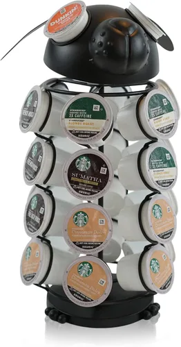 Miniatura 10 de Made Easy Kit - Organizador de almacenamiento en carrusel de 360 cápsulas de café, compatible con cápsulas Keurig K-Pods K-Cups, organizador de Gato