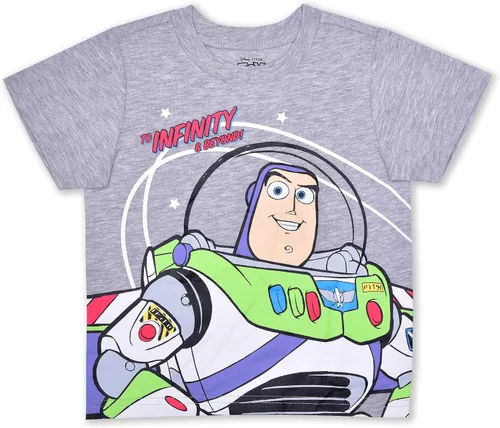 Miniatura 8 de Disney Toy Story Woody, Buzz and Rex - Camisa de manga corta para niños, paquete de 4 para niños pequeños y pequeños, amarilloazulverdegris