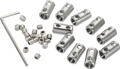 Miniatura 4 de PATIKIL Juego de clips de cuerda de alambre de 0.551 x 0.315 in, agujero de 0.197 in, 10 abrazaderas de cable de bloqueo de doble agujero de acero