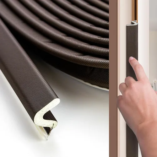 Tira de Sellado Weather Stripping Tira de Sello de Puerta 26 Pies Insonorización de Puerta Forma de V Tira de Aislamiento para Espacios Grandes,