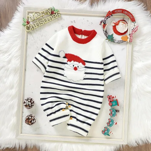 Miniatura 3 de sweetyhouse Traje de Navidad para bebé recién nacido, con estampado de Papá Noel, suéter de punto, ropa cálida de invierno