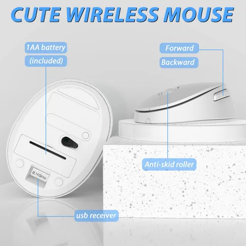 Miniatura 4 de Combo de teclado y mouse inalámbricos, teclado blanco lindo de 104 teclas con pad numérico y mouse para Windows, computadora, PC, portátil (blanco)