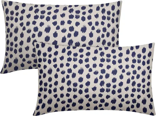 Miniatura 59 de Fundas de almohada marrón y blancas de 18 x 18 pulgadas, juego de 2 almohadas boho grises con lunares, fundas de almohada modernas estampadas