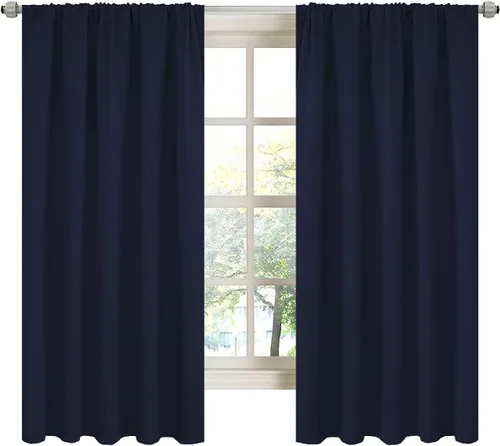 Miniatura 22 de LA PALMA Cortinas opacas con bolsillo para cortinero para sala de estar, bloqueo de luz, aislamiento térmico, reducción de ruido, cortinas